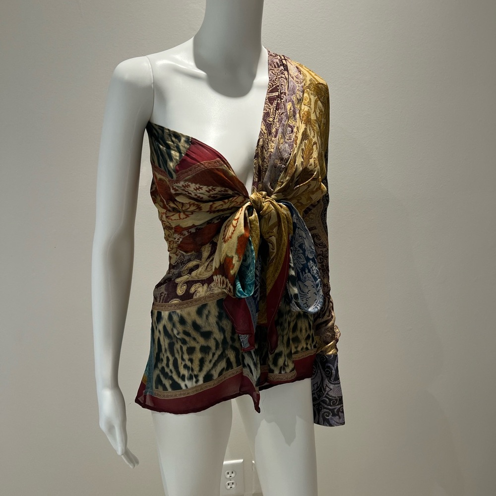 Vintage Roberto Cavalli fall 2004 Runway one-sleeve blouse - Picture 8 of 15